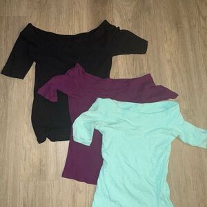 Stylish Off-Shoulder Women's Tops - Black, Purple, and Mint